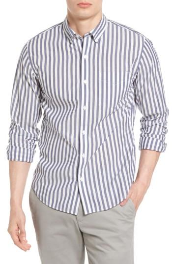 Men's Bonobos Slim Fit Summerweight Stripe Sport Shirt, Size - Blue