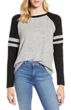 Women's Gibson Cozy Long Sleeve Varsity Top, Size - Pink