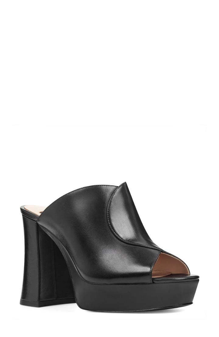 Women's Nine West Lisana - 40th Anniversary Capsule Collection Platform Slide Sandal M - Black
