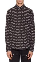 Men's Versus Versace Logo Print Woven Shirt Eu - Black