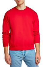 Men's Topman Oversize Crewneck Sweatshirt - Red