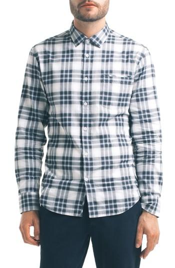 Men's Good Man Brand Slim Fit Plaid Sport Shirt - White