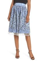 Women's Eliza J Embroidered A-line Skirt - Blue