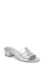 Women's Adrianna Papell Tiana Block Heel Slide Sandal .5 M - Metallic