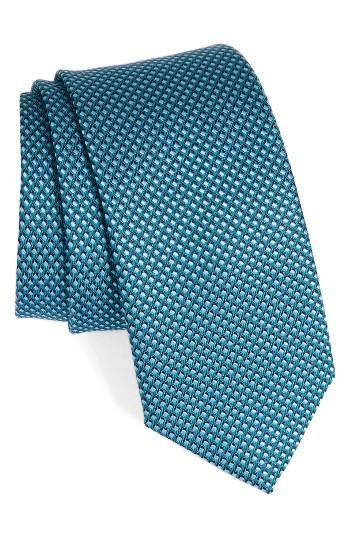 Men's Boss Geometric Silk Tie, Size - Blue/green