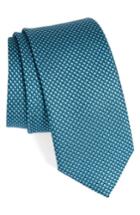 Men's Boss Geometric Silk Tie, Size - Blue/green