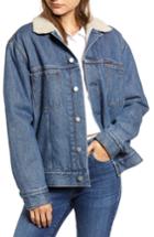 Women's Calvin Klein Jeans Fleece Lined Denim Trucker Jacket - Blue