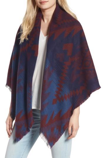 Women's Shiraleah Geo Pattern Square Scarf, Size - Blue