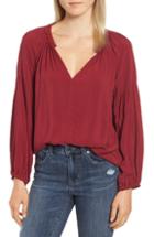 Women's Velvet By Graham & Spencer Gathered Sleeve Split Neck Blouse