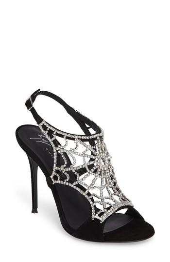 Women's Giuseppe Zanotti Embellished Spiderweb Sandal