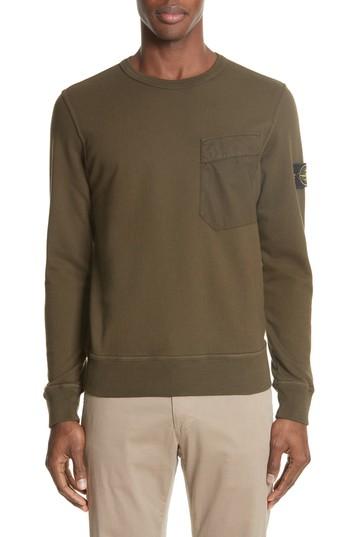 Men's Stone Island Pocket Sweatshirt - Green