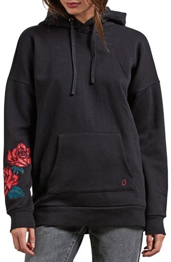 Women's Volcom Burned Down Hoodie - Black