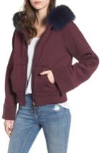 Women's Bagatelle The Luxe Hooded Jacket With Genuine Fox Fur Trim - Burgundy