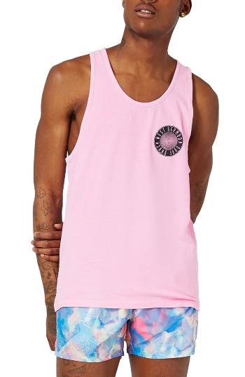 Men's Topman West Bermuda Surf Shack Graphic Tank - Pink