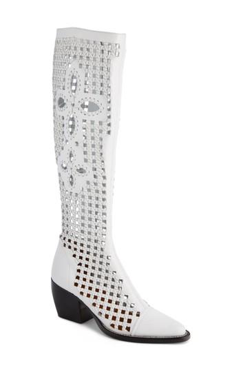 Women's Chloe Rylee Woven Knee High Boot Us / 37eu - White