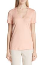 Women's Lafayette 148 New York Grace Chain Trim Top, Size - Coral