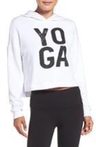 Women's Alo Screenprint French Terry Crop Hoodie - White