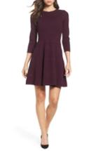 Women's Eliza J Fit & Flare Sweater Dress - Burgundy