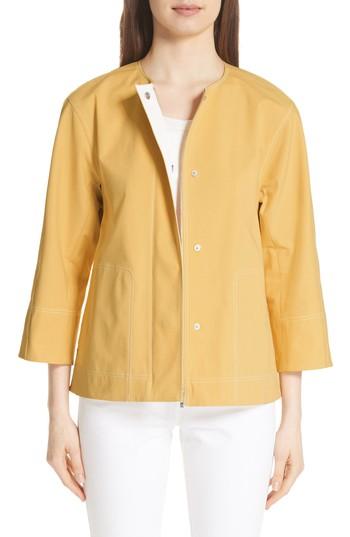 Women's Lafayette 148 New York Milo Zip Jacket, Size - Yellow