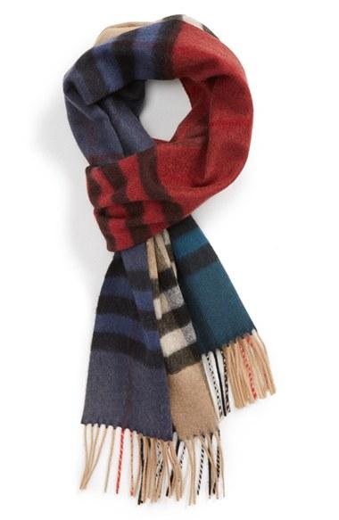 Men's Burberry Check Cashmere Scarf