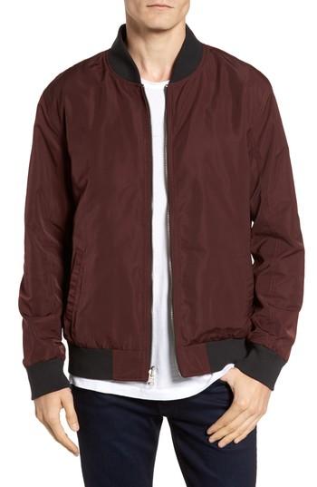 Men's Civil Society Harley Waterproof Reversible Bomber Jacket - Burgundy
