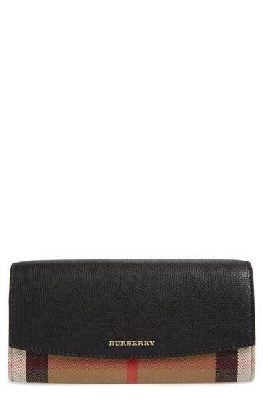 Women's Burberry 'porter' Continental Wallet - Black