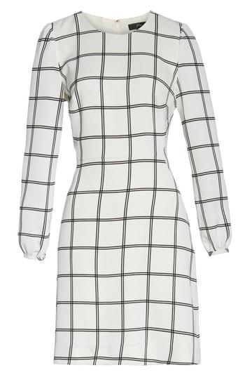 Women's J.crew Windowpane Check Dress - Black