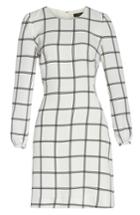 Women's J.crew Windowpane Check Dress - Black