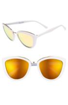 Women's Diff Rose 56mm Cat Eye Sunglasses - White/ Gold