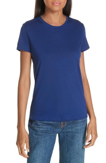Women's Vince Essential Crew Cotton Tee - Blue