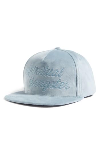 Women's Spiritual Gangster Logo Script Velvet Snapback Cap -