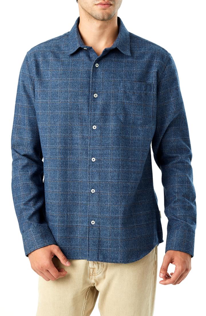 Men's 7 Diamonds Trim Fit Check Flannel Shirt - Blue
