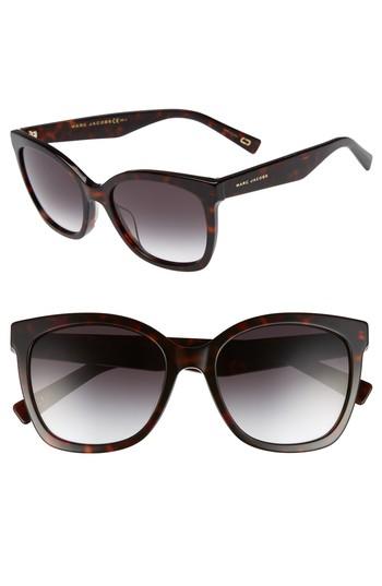 Women's Marc Jacobs 54mm Gradient Lens Sunglasses - Dark Havana