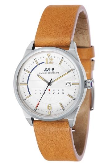 Men's Avi-8 Hawker Hurricane Leather Strap Watch, 38mm