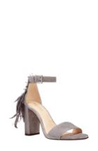 Women's Nine West Aaronita Feather Block Heel Sandal M - Grey