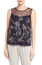 Women's T Tahari Harla Embroidered Shell - Blue