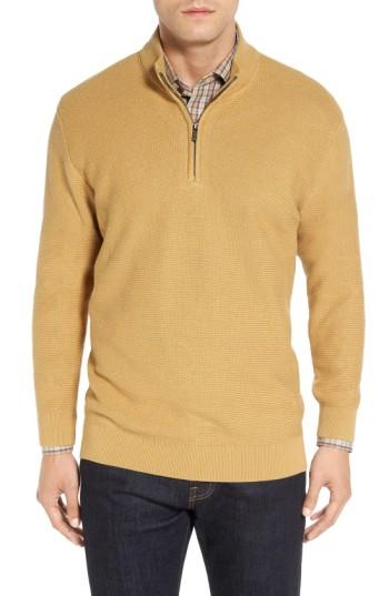 Men's Cutter & Buck 'benson' Quarter Zip Textured Sweater