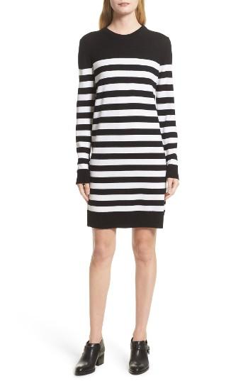 Women's Rag & Bone Lilian Stripe Merino Wool Dress, Size - Black