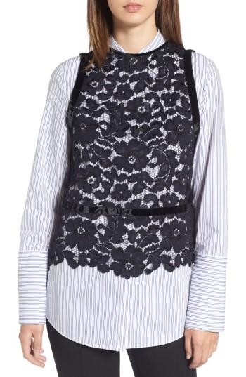 Women's Lewit Sheer Lace Top - Blue