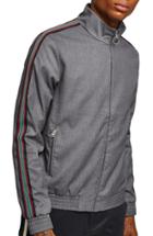 Men's Topman Melange Stripe Track Jacket, Size - Grey