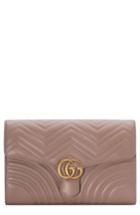 Gucci Gg Marmont 2.0 Matelasse Leather Clutch - Beige