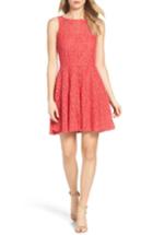 Women's Bb Dakota Paloma Lace Fit & Flare Dress - Coral