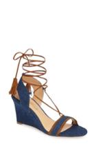 Women's Daya By Zendaya Mesa Ankle Wrap Wedge Sandal M - Blue