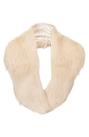 Topshop Faux Fur Stole Womens Nude One Size