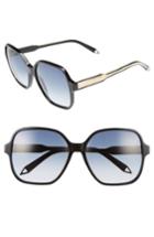Women's Victoria Beckham Iconic Square 59mm Sunglasses - Black/ Navy
