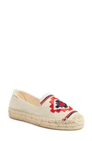 Women's Soludos Embroidered Espadrille M - Beige
