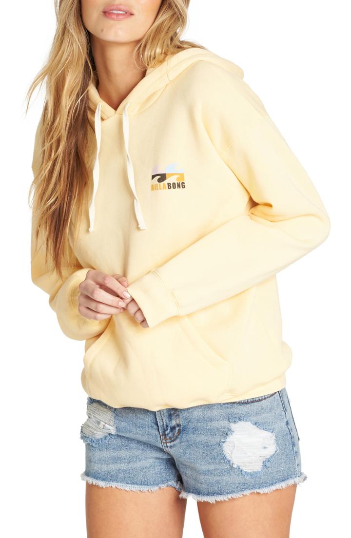 Women's Billabong Beach Waves Graphic Hoodie - Yellow