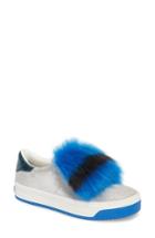 Women's Marc Jacobs Empire Faux Fur Trim Sneaker Us / 35eu - Blue