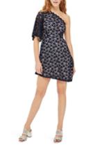 Women's Topshop Star Print Lace Minidress Us (fits Like 0) - Blue