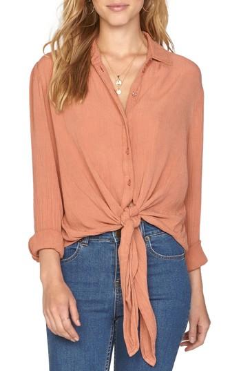 Women's Amuse Society C'est La Vie Knotted Shirt - Red